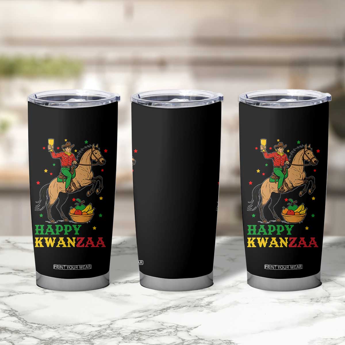 Happy Kwanzaa Cowboy Tumbler Cup Funny African Holiday Gift TS12 Print Your Wear