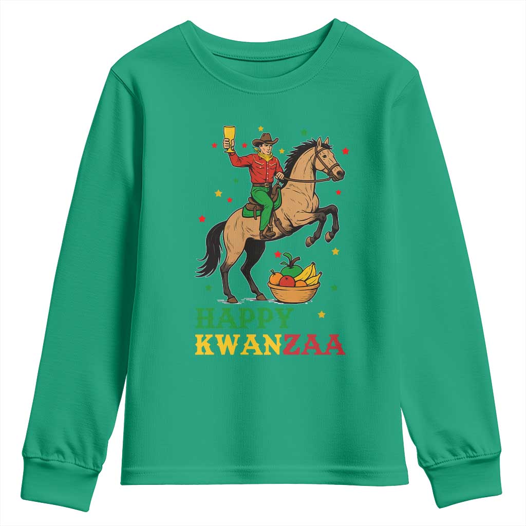Happy Kwanzaa Cowboy Youth Sweatshirt Funny African Holiday Gift TS12 Irish Green Print Your Wear