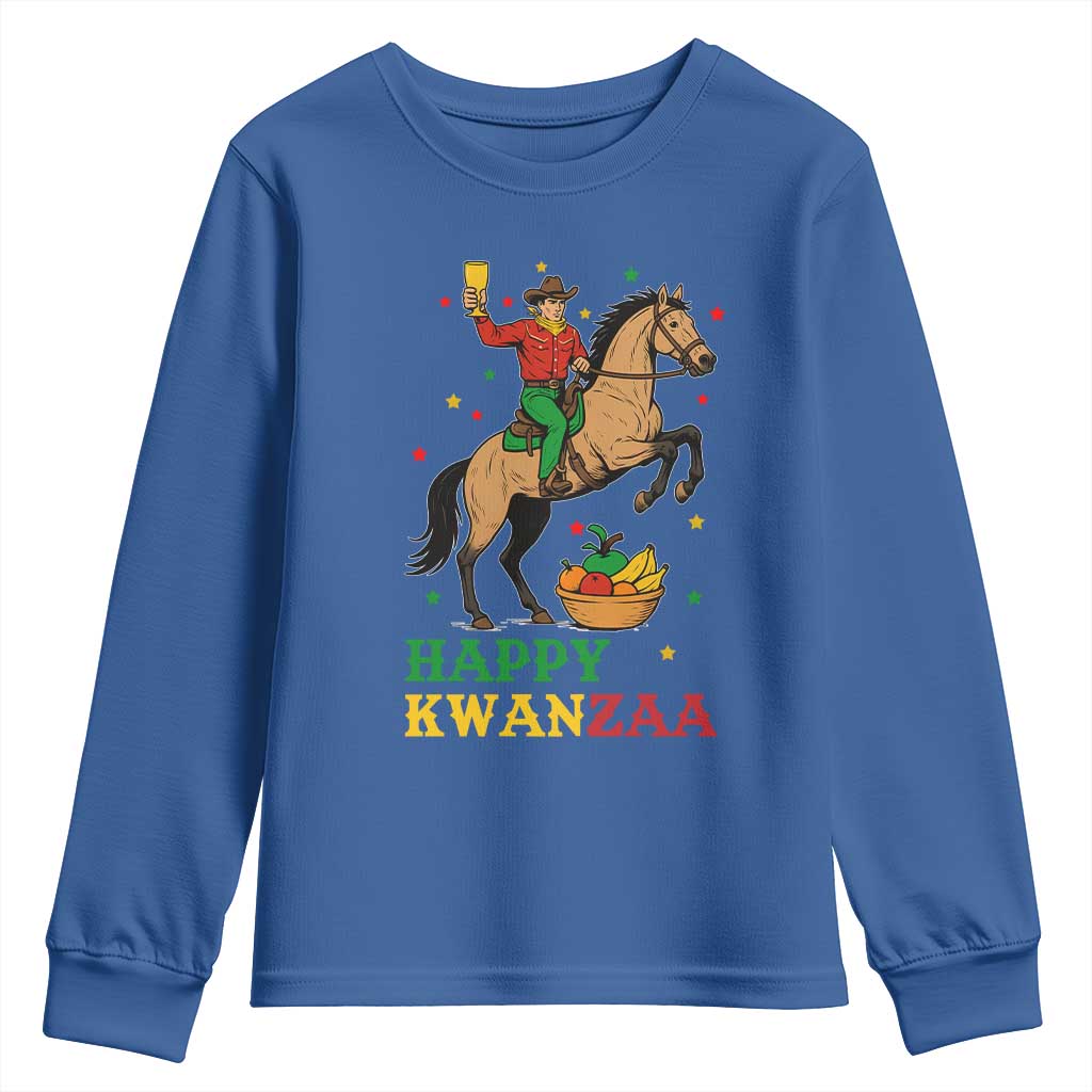 Happy Kwanzaa Cowboy Youth Sweatshirt Funny African Holiday Gift - Print Your Wear