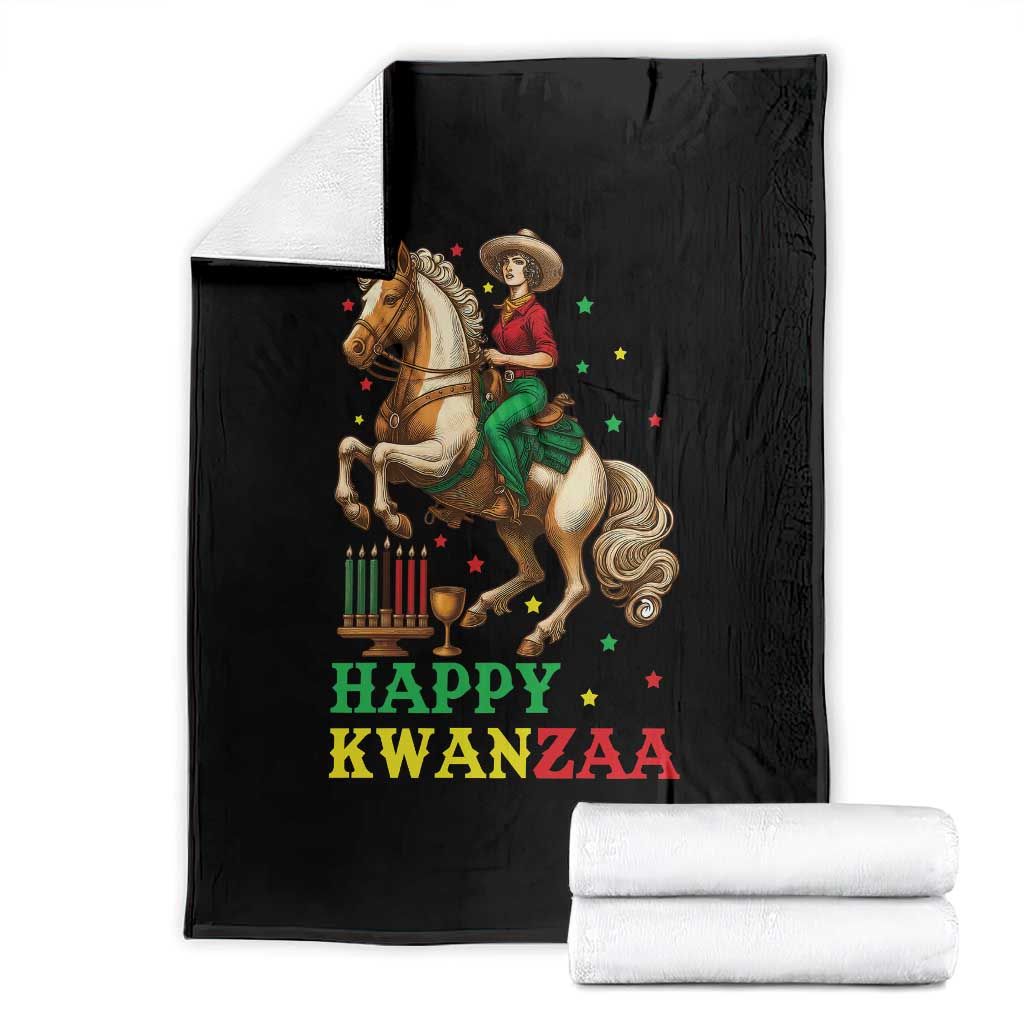 Happy Kwanzaa Cowgirl Throw Blanket Funny African American Festival Gift - Print Your Wear