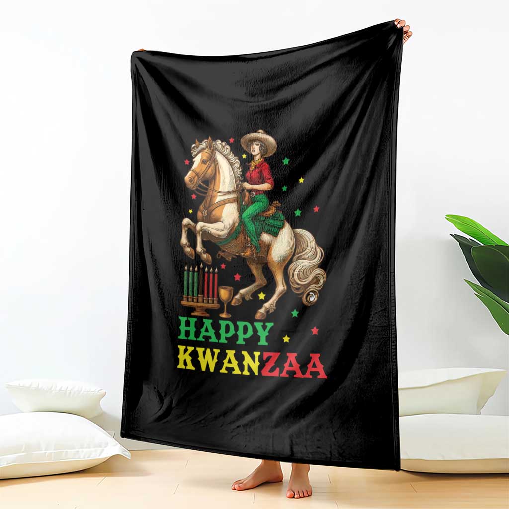 Happy Kwanzaa Cowgirl Throw Blanket Funny African American Festival Gift - Print Your Wear