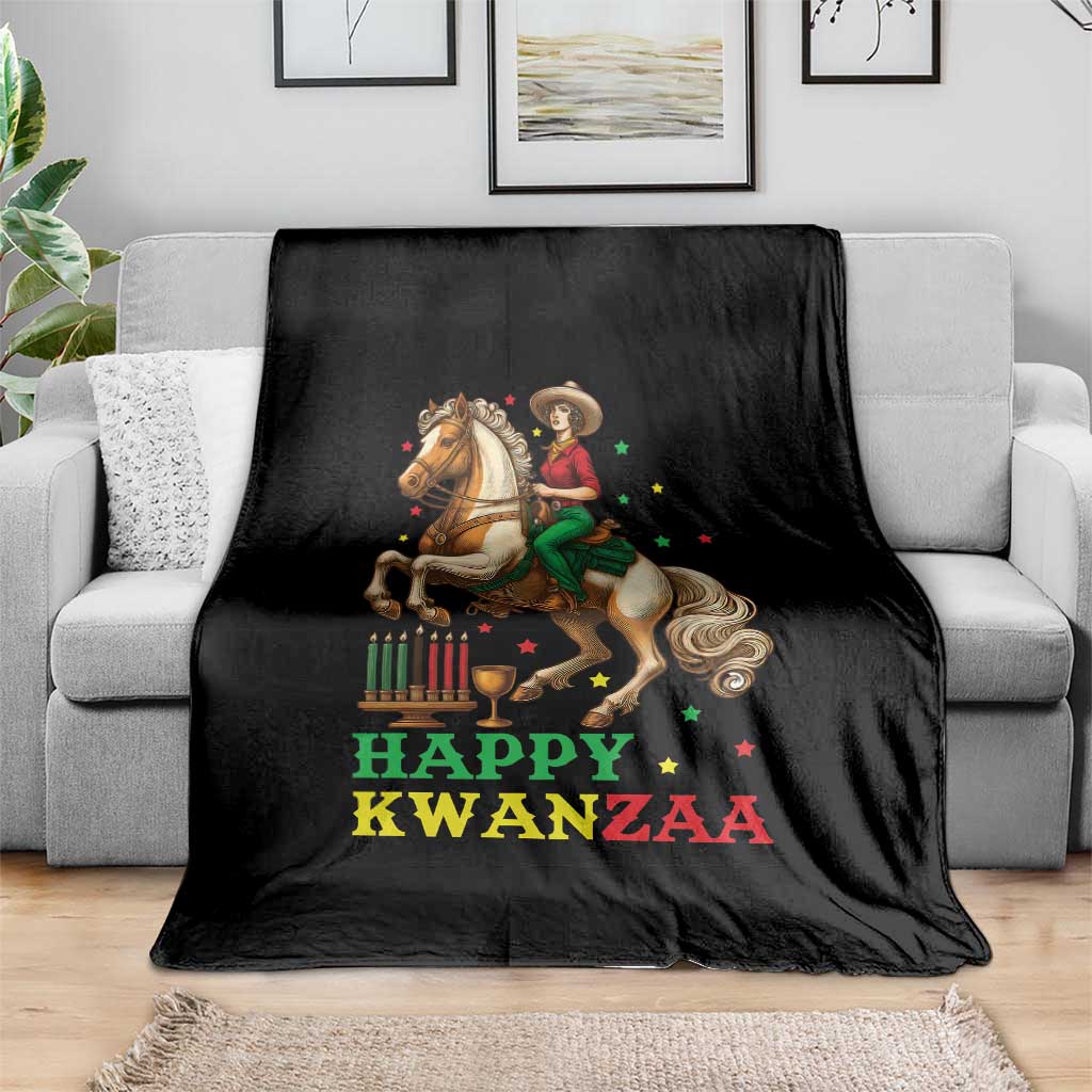 Happy Kwanzaa Cowgirl Throw Blanket Funny African American Festival Gift - Print Your Wear