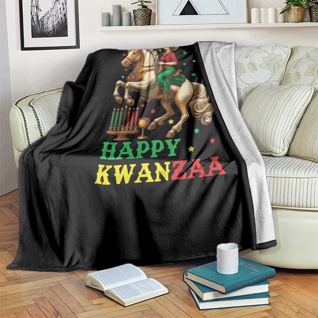 Happy Kwanzaa Cowgirl Throw Blanket Funny African American Festival Gift - Print Your Wear