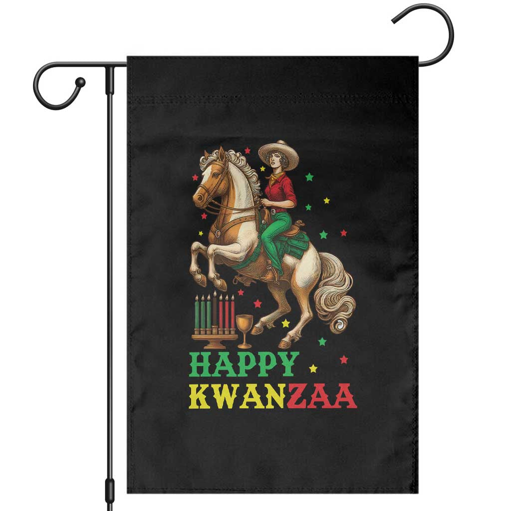 Happy Kwanzaa Cowgirl Garden Flag Funny African American Festival Gift - Print Your Wear