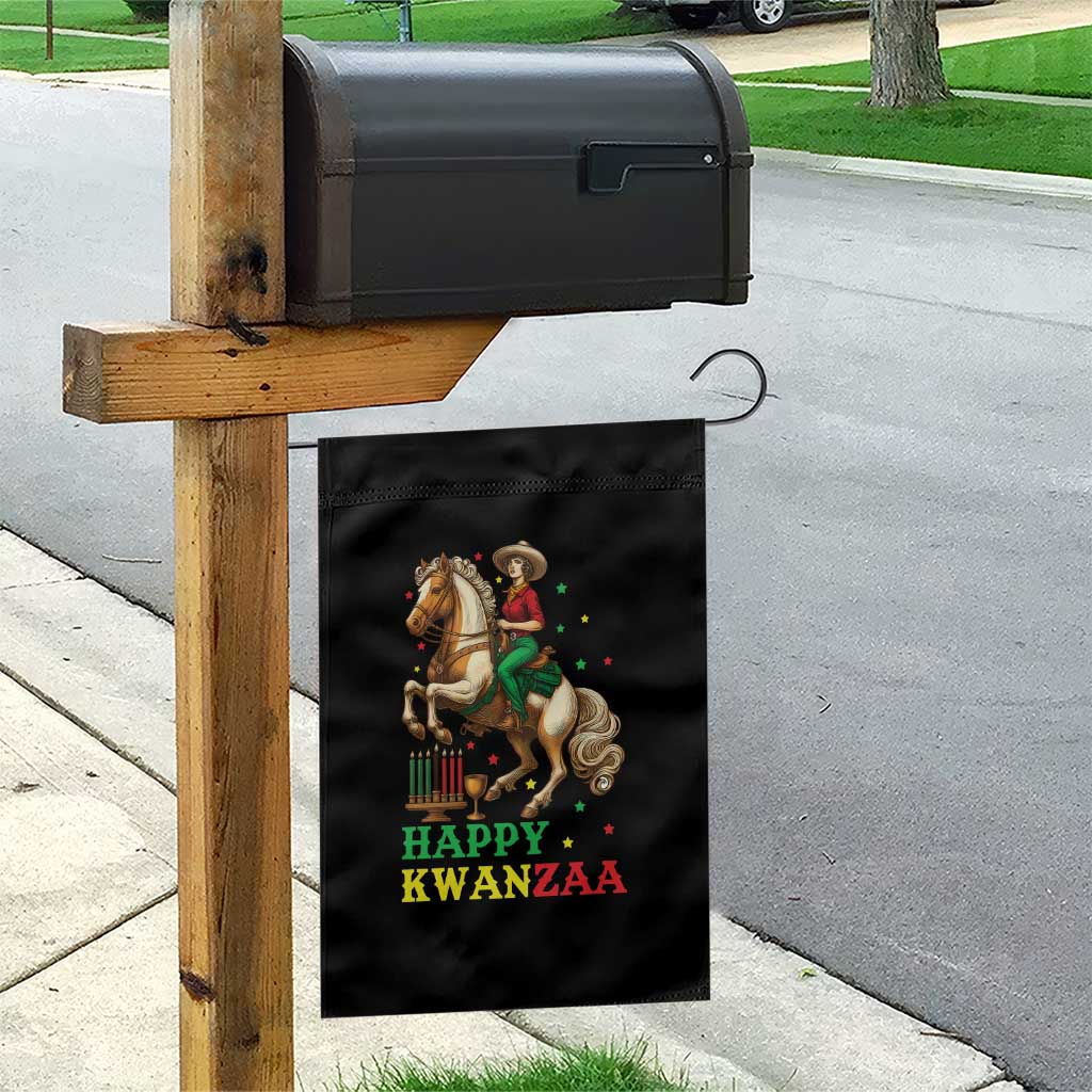Happy Kwanzaa Cowgirl Garden Flag Funny African American Festival Gift - Print Your Wear