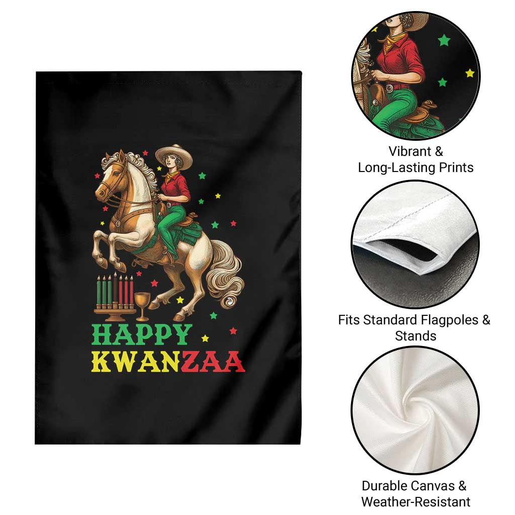 Happy Kwanzaa Cowgirl Garden Flag Funny African American Festival Gift - Print Your Wear
