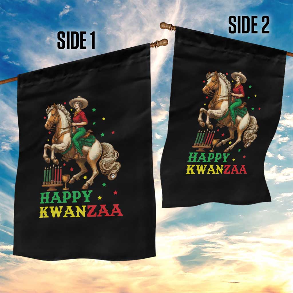 Happy Kwanzaa Cowgirl Garden Flag Funny African American Festival Gift - Print Your Wear