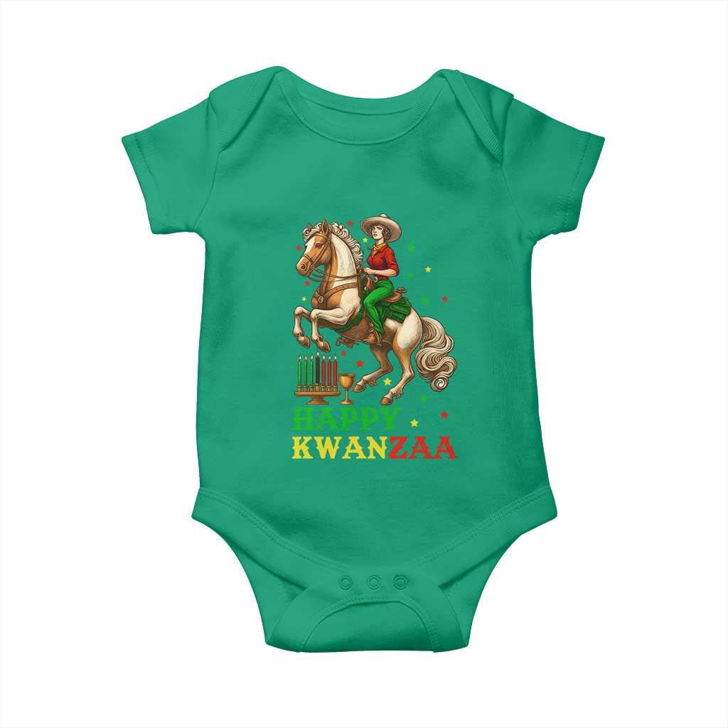 Happy Kwanzaa Cowgirl Baby Onesie Funny African American Festival Gift - Print Your Wear