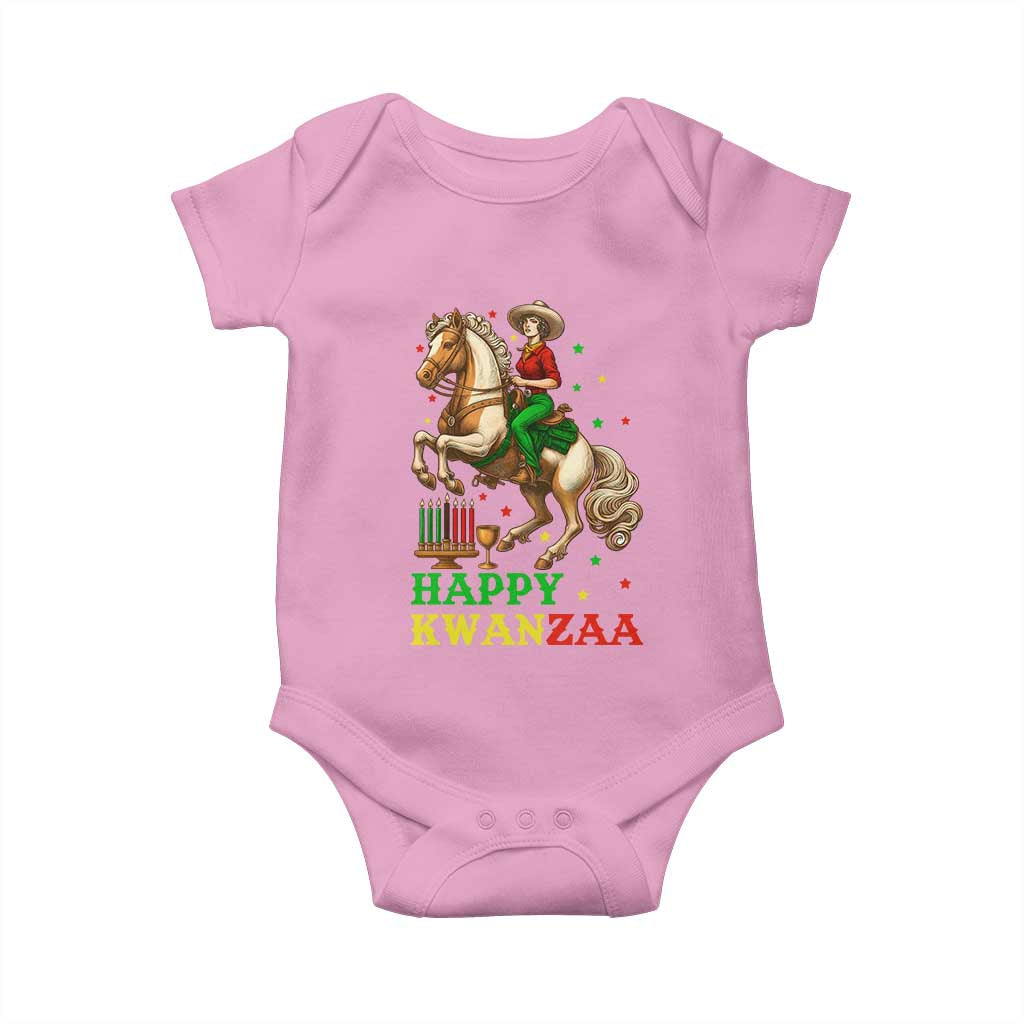 Happy Kwanzaa Cowgirl Baby Onesie Funny African American Festival Gift TS12 Light Pink Print Your Wear