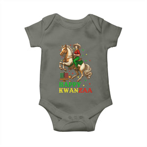 Happy Kwanzaa Cowgirl Baby Onesie Funny African American Festival Gift TS12 Military Green Print Your Wear