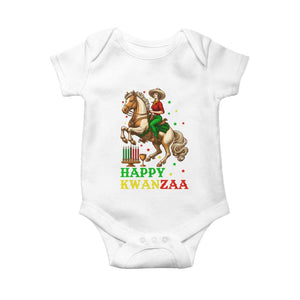 Happy Kwanzaa Cowgirl Baby Onesie Funny African American Festival Gift TS12 White Print Your Wear