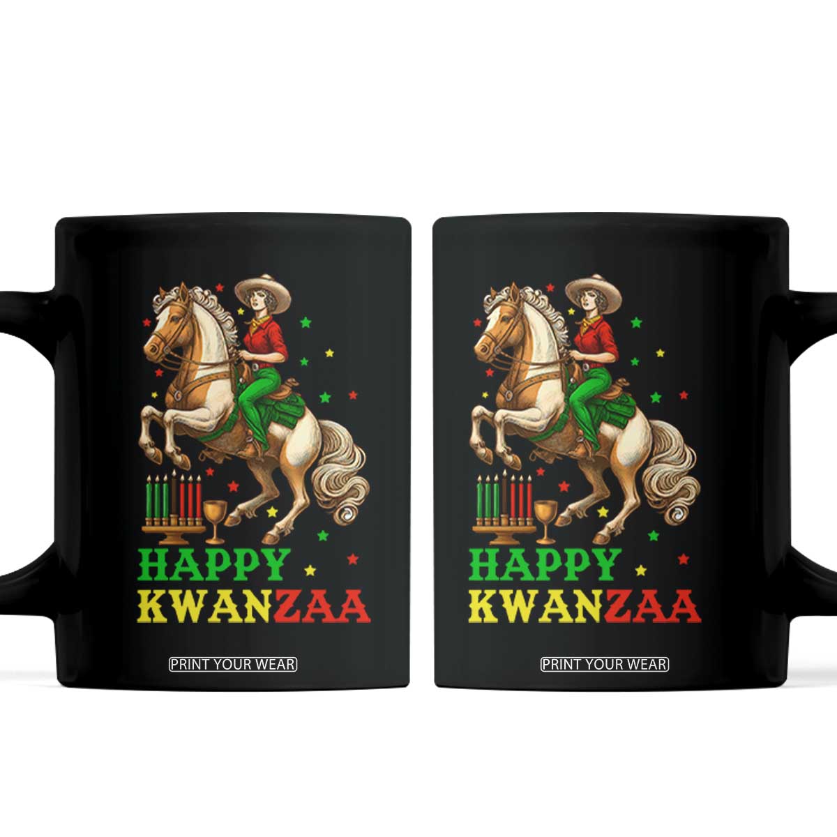 Happy Kwanzaa Cowgirl Coffee Mug Funny African American Festival Gift - Print Your Wear