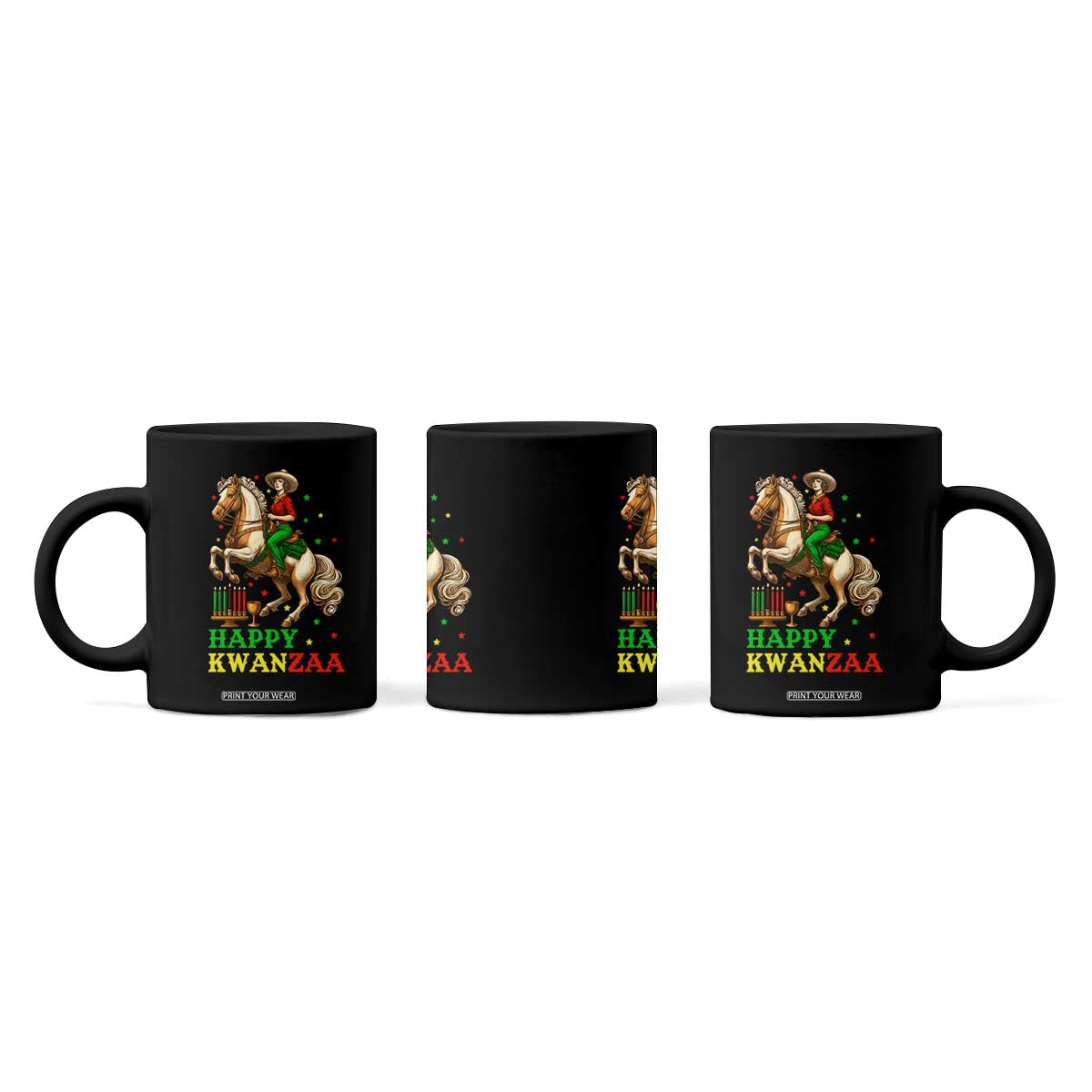 Happy Kwanzaa Cowgirl Coffee Mug Funny African American Festival Gift - Print Your Wear