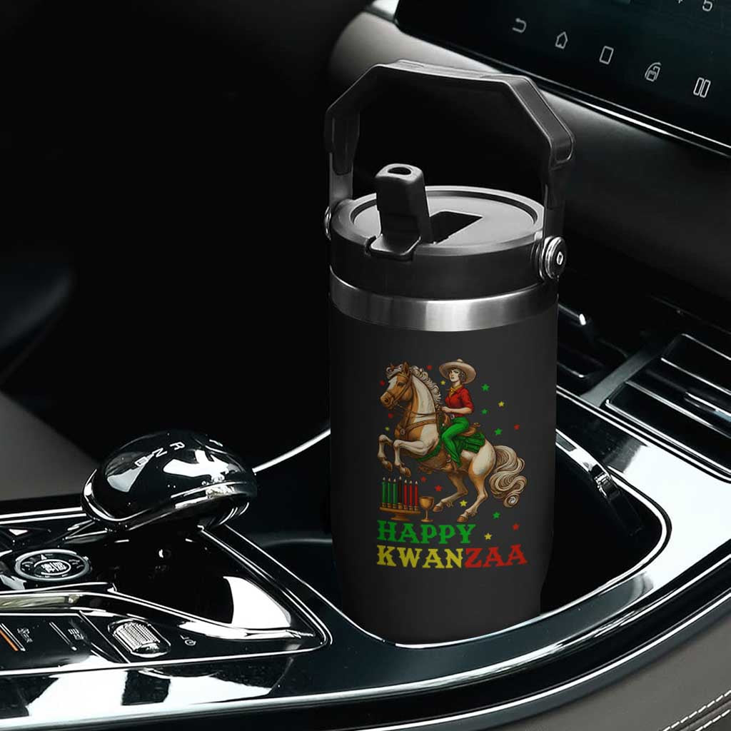 Happy Kwanzaa Cowgirl Flip Straw Tumbler Funny African American Festival Gift TS12 Print Your Wear