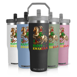Happy Kwanzaa Cowgirl Flip Straw Tumbler Funny African American Festival Gift - Print Your Wear