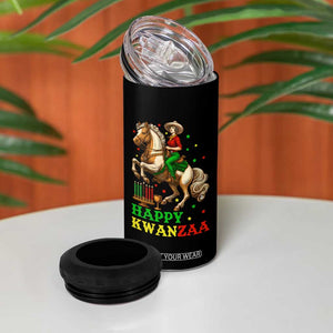 Happy Kwanzaa Cowgirl 4 in 1 Can Cooler Tumbler Funny African American Festival Gift - Print Your Wear
