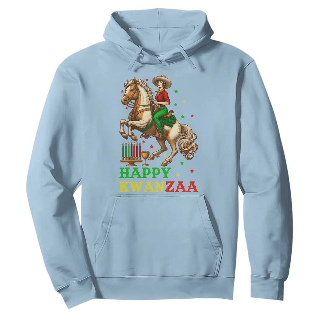 Happy Kwanzaa Cowgirl Hoodie Funny African American Festival Gift TS12 Light Blue Print Your Wear
