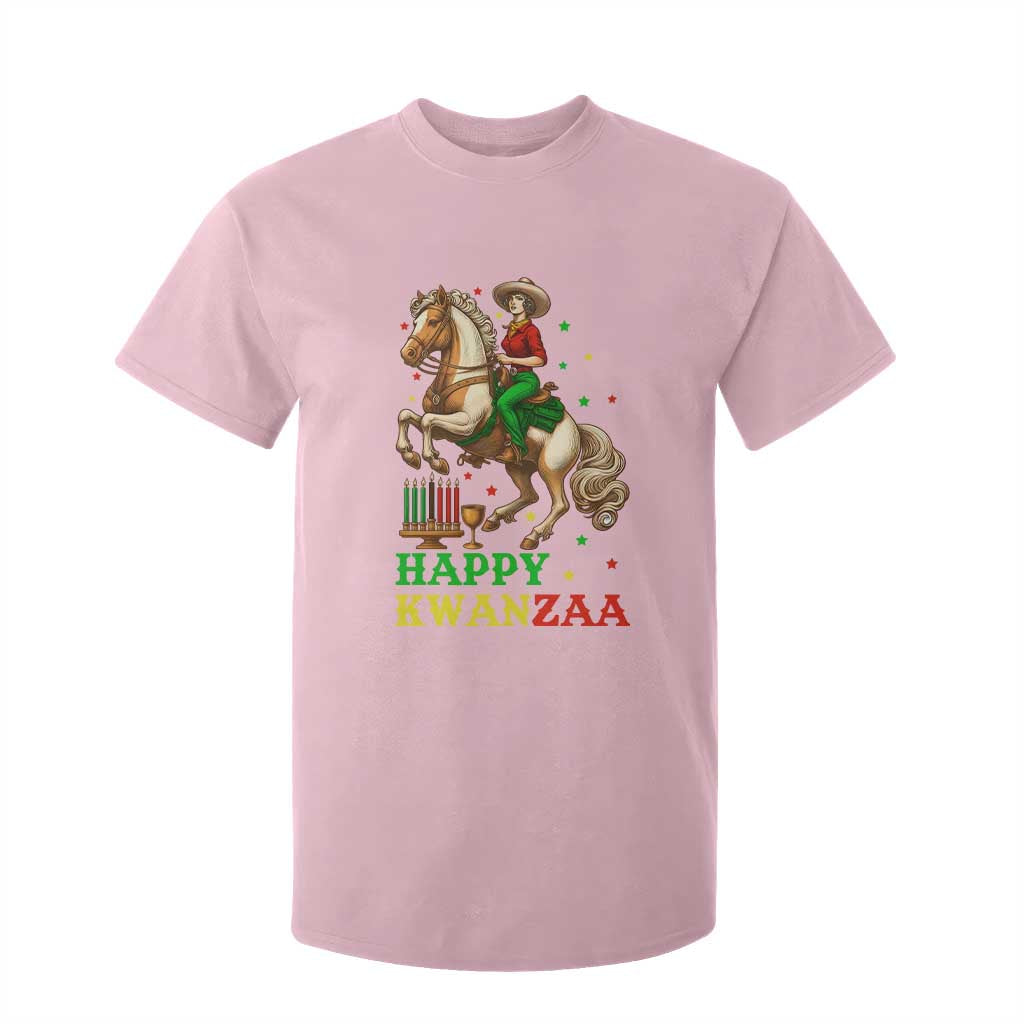 Happy Kwanzaa Cowgirl T Shirt For Kid Funny African American Festival Gift TS12 Light Pink Print Your Wear