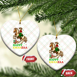 Happy Kwanzaa Cowgirl Ceramic Ornament Funny African American Festival Gift - Print Your Wear
