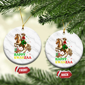 Happy Kwanzaa Cowgirl Ceramic Ornament Funny African American Festival Gift - Print Your Wear
