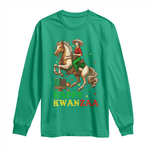 Happy Kwanzaa Cowgirl Long Sleeve Shirt Funny African American Festival Gift TS12 Irish Green Print Your Wear