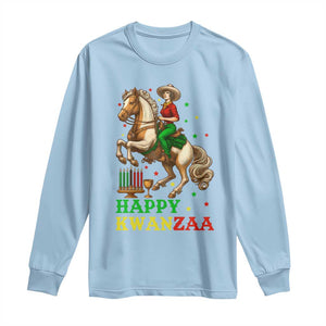 Happy Kwanzaa Cowgirl Long Sleeve Shirt Funny African American Festival Gift TS12 Light Blue Print Your Wear