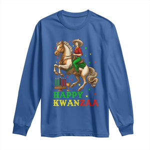 Happy Kwanzaa Cowgirl Long Sleeve Shirt Funny African American Festival Gift - Print Your Wear