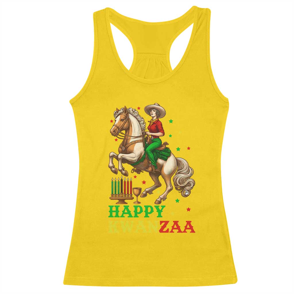 Happy Kwanzaa Cowgirl Racerback Tank Top Funny African American Festival Gift - Print Your Wear