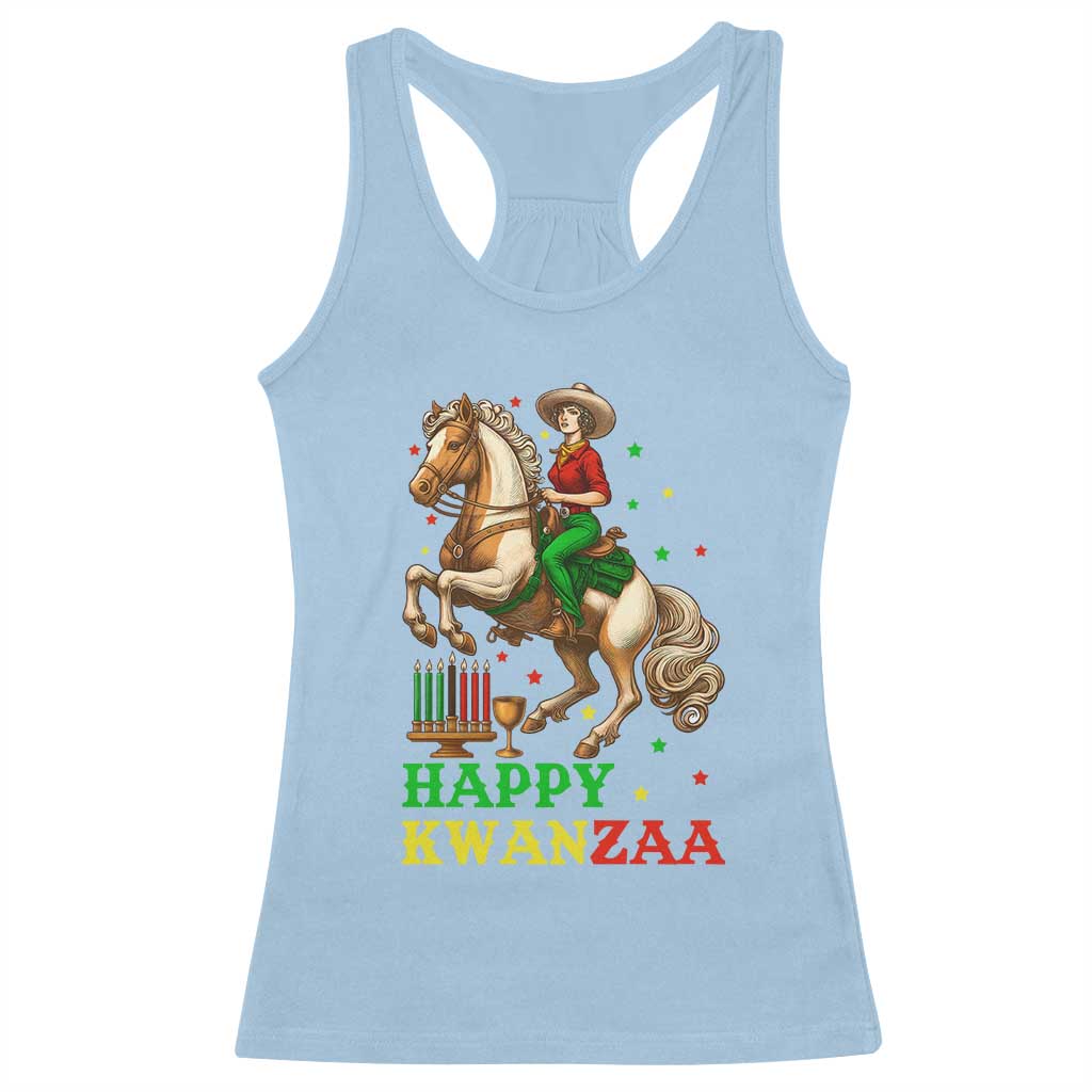 Happy Kwanzaa Cowgirl Racerback Tank Top Funny African American Festival Gift - Print Your Wear