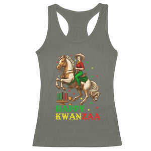 Happy Kwanzaa Cowgirl Racerback Tank Top Funny African American Festival Gift TS12 Military Green Print Your Wear