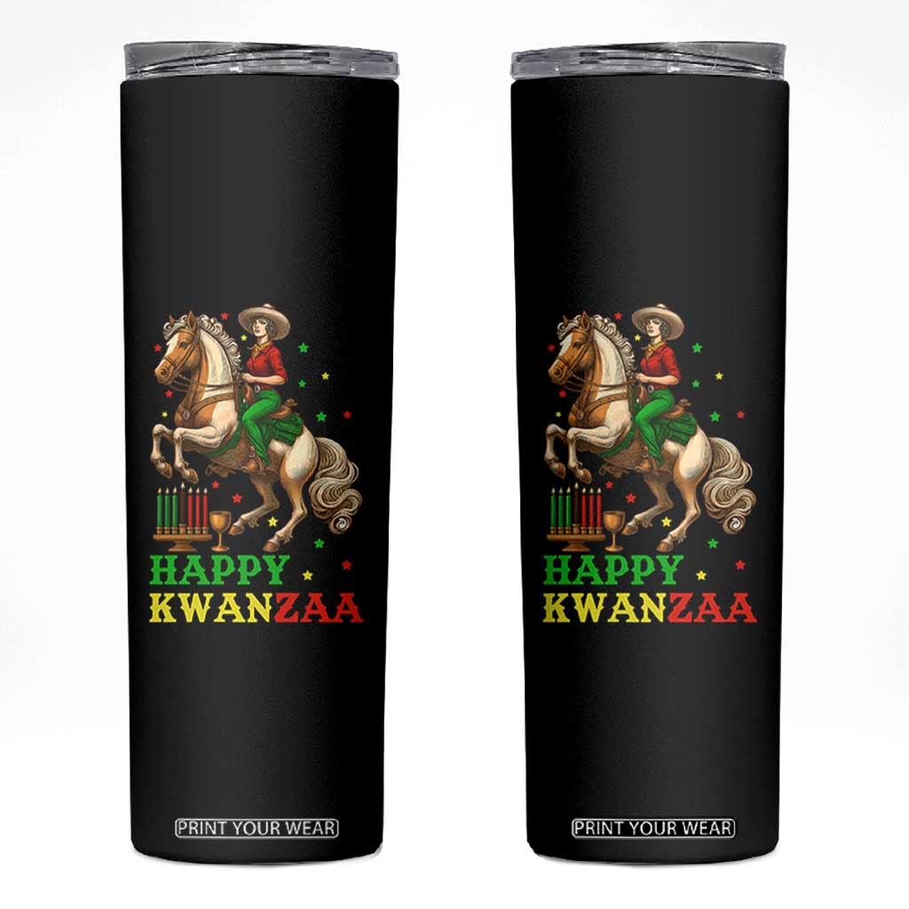Happy Kwanzaa Cowgirl Skinny Tumbler Funny African American Festival Gift TS12 Black Print Your Wear