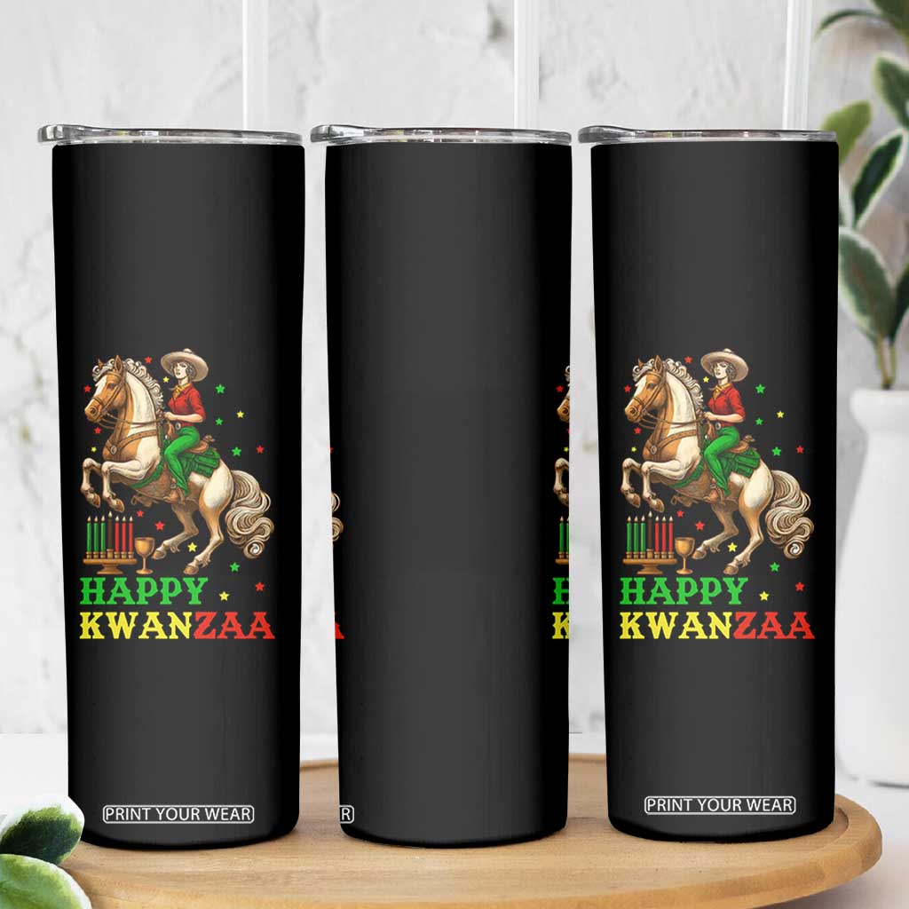 Happy Kwanzaa Cowgirl Skinny Tumbler Funny African American Festival Gift - Print Your Wear