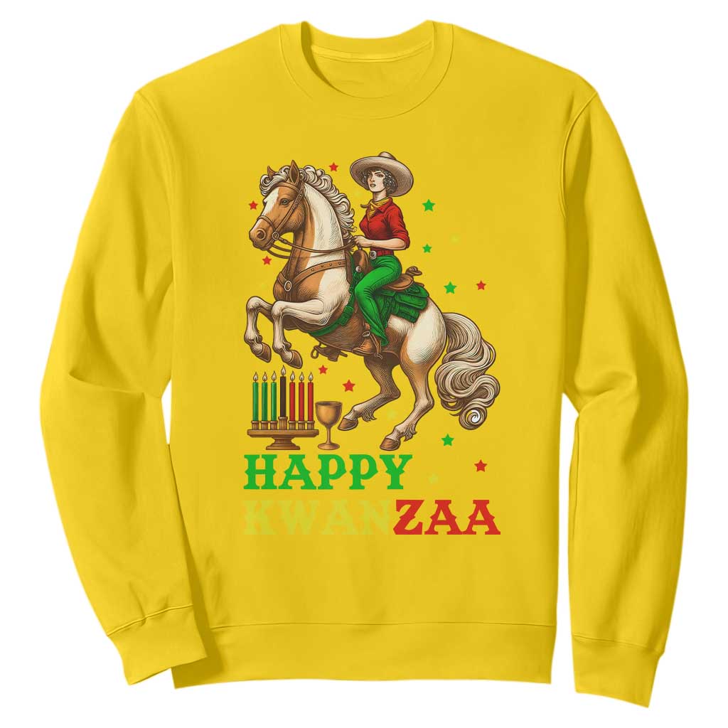 Happy Kwanzaa Cowgirl Sweatshirt Funny African American Festival Gift - Print Your Wear
