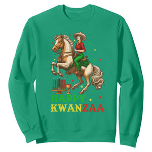 Happy Kwanzaa Cowgirl Sweatshirt Funny African American Festival Gift TS12 Irish Green Print Your Wear