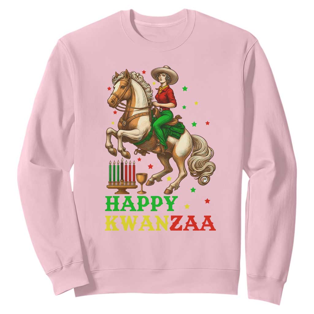 Happy Kwanzaa Cowgirl Sweatshirt Funny African American Festival Gift - Print Your Wear