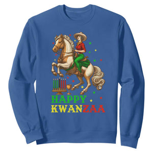 Happy Kwanzaa Cowgirl Sweatshirt Funny African American Festival Gift TS12 Royal Blue Print Your Wear