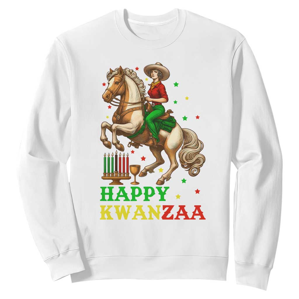 Happy Kwanzaa Cowgirl Sweatshirt Funny African American Festival Gift - Print Your Wear