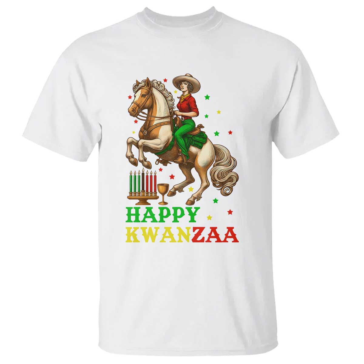Happy Kwanzaa Cowgirl T Shirt Funny African American Festival Gift - Print Your Wear