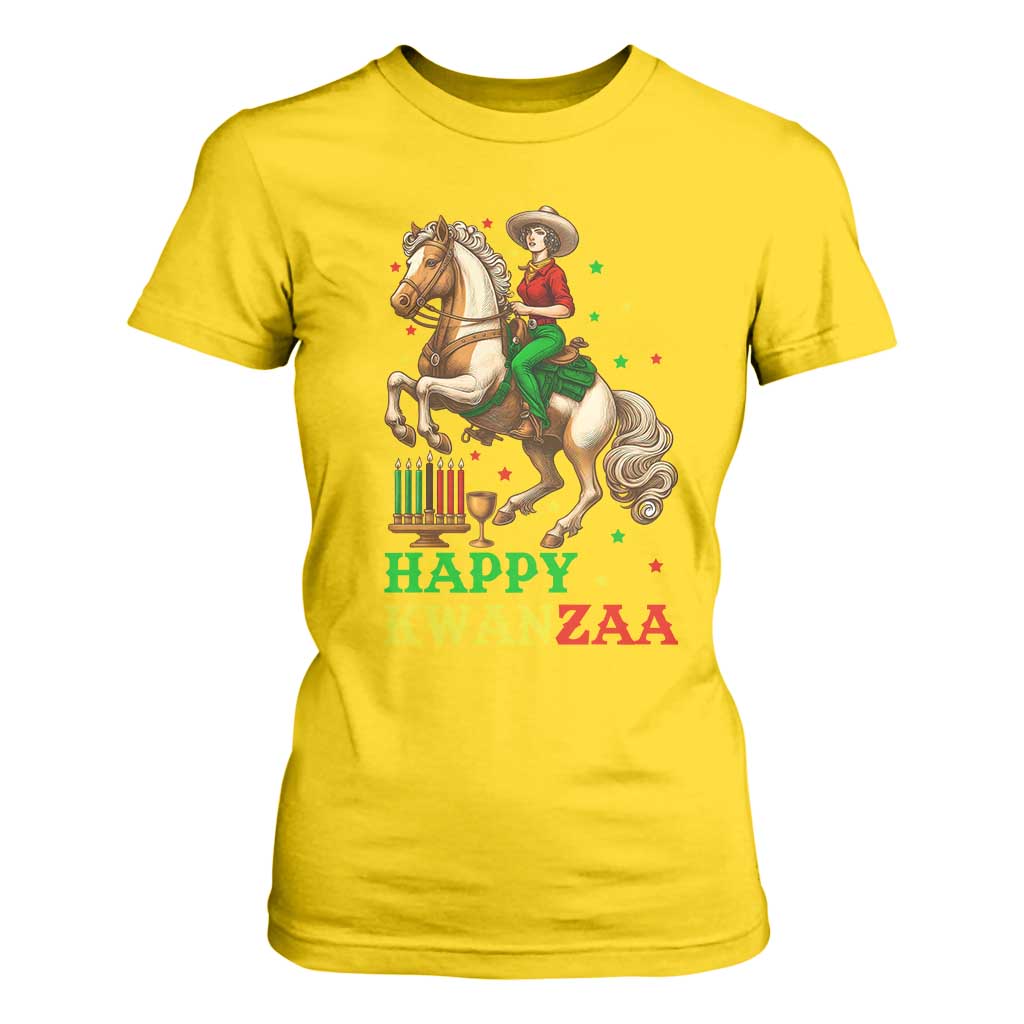Happy Kwanzaa Cowgirl T Shirt For Women Funny African American Festival Gift - Print Your Wear