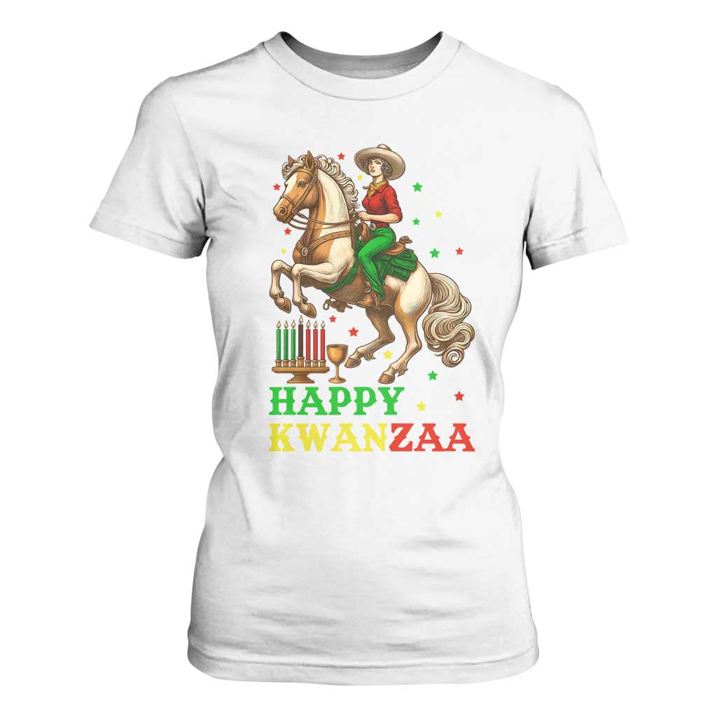 Happy Kwanzaa Cowgirl T Shirt For Women Funny African American Festival Gift - Print Your Wear