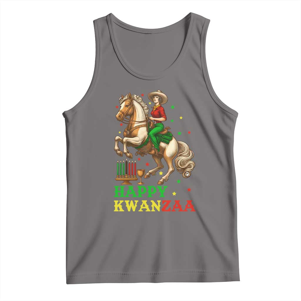 Happy Kwanzaa Cowgirl Tank Top Funny African American Festival Gift - Print Your Wear