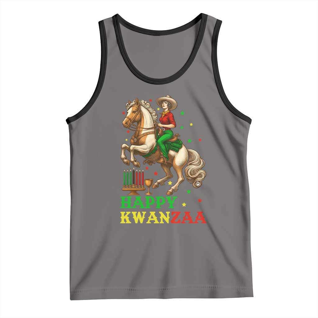 Happy Kwanzaa Cowgirl Tank Top Funny African American Festival Gift - Print Your Wear