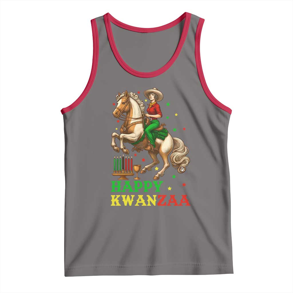 Happy Kwanzaa Cowgirl Tank Top Funny African American Festival Gift - Print Your Wear