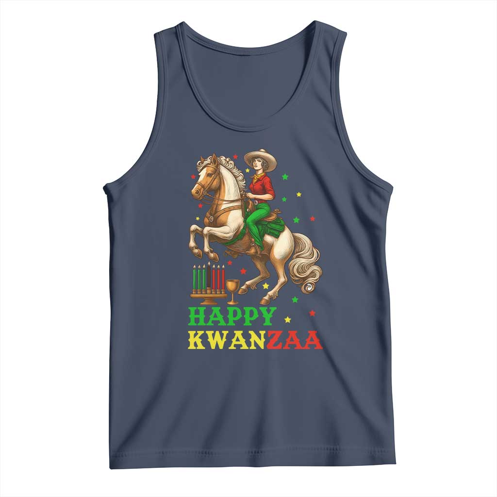 Happy Kwanzaa Cowgirl Tank Top Funny African American Festival Gift TS12 Navy Print Your Wear