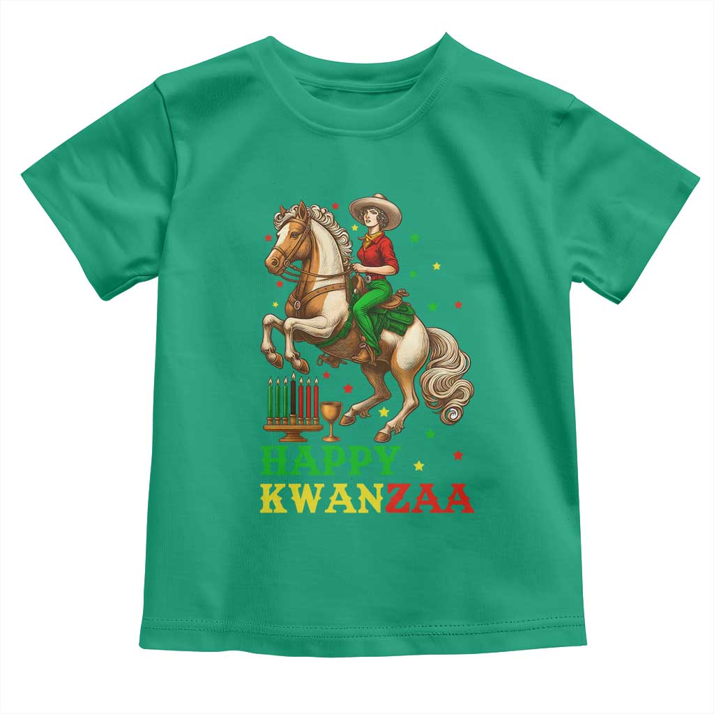 Happy Kwanzaa Cowgirl Toddler T Shirt Funny African American Festival Gift TS12 Irish Green Print Your Wear