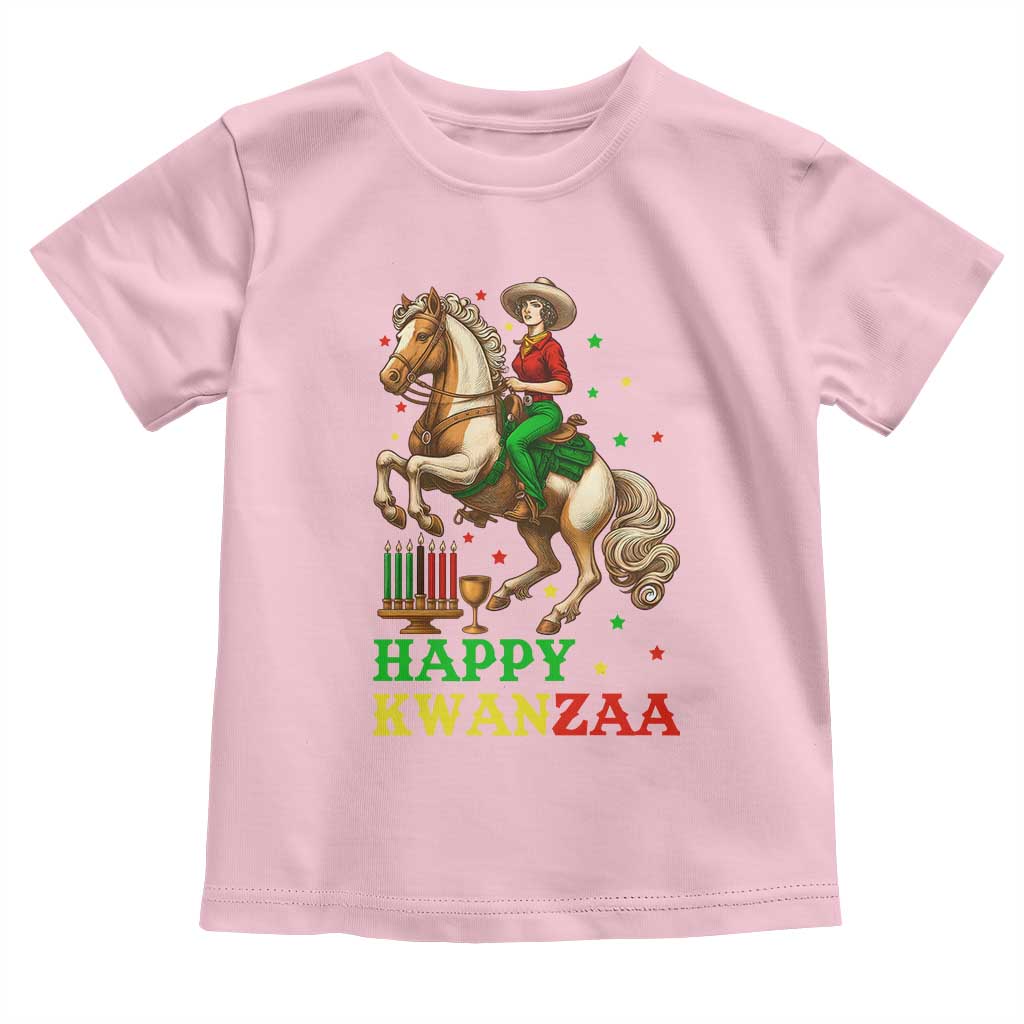 Happy Kwanzaa Cowgirl Toddler T Shirt Funny African American Festival Gift TS12 Light Pink Print Your Wear