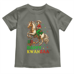 Happy Kwanzaa Cowgirl Toddler T Shirt Funny African American Festival Gift TS12 Military Green Print Your Wear