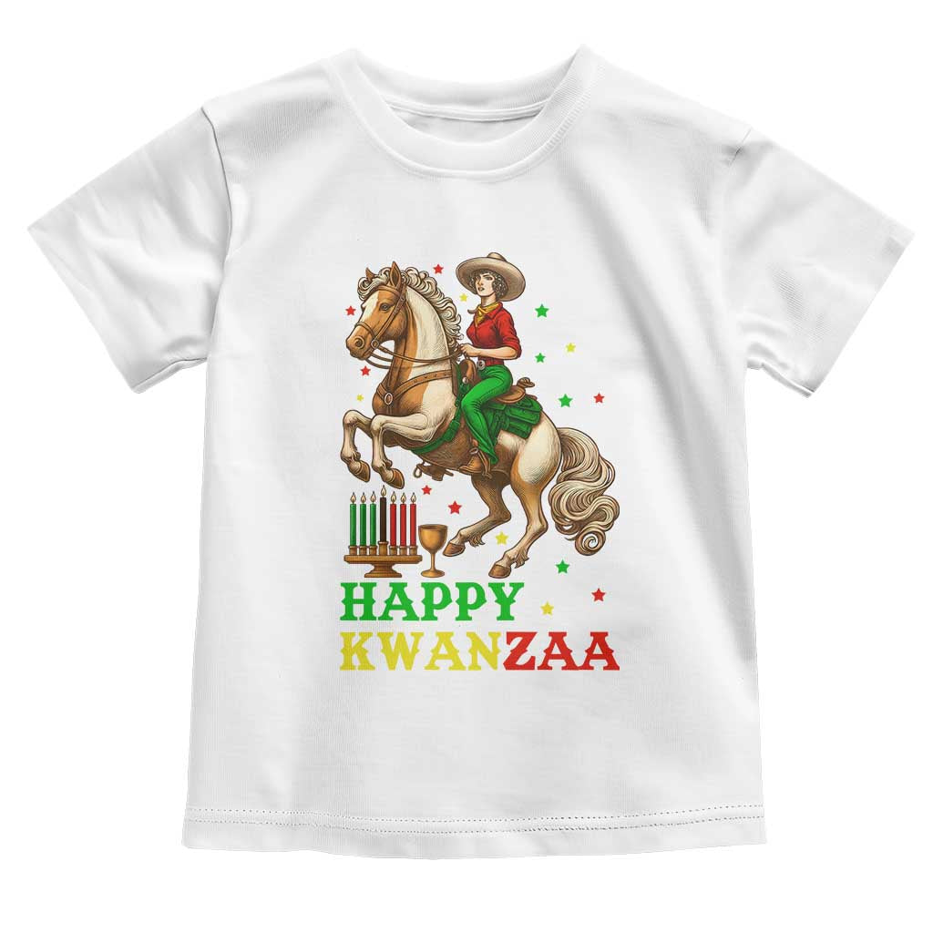 Happy Kwanzaa Cowgirl Toddler T Shirt Funny African American Festival Gift TS12 White Print Your Wear