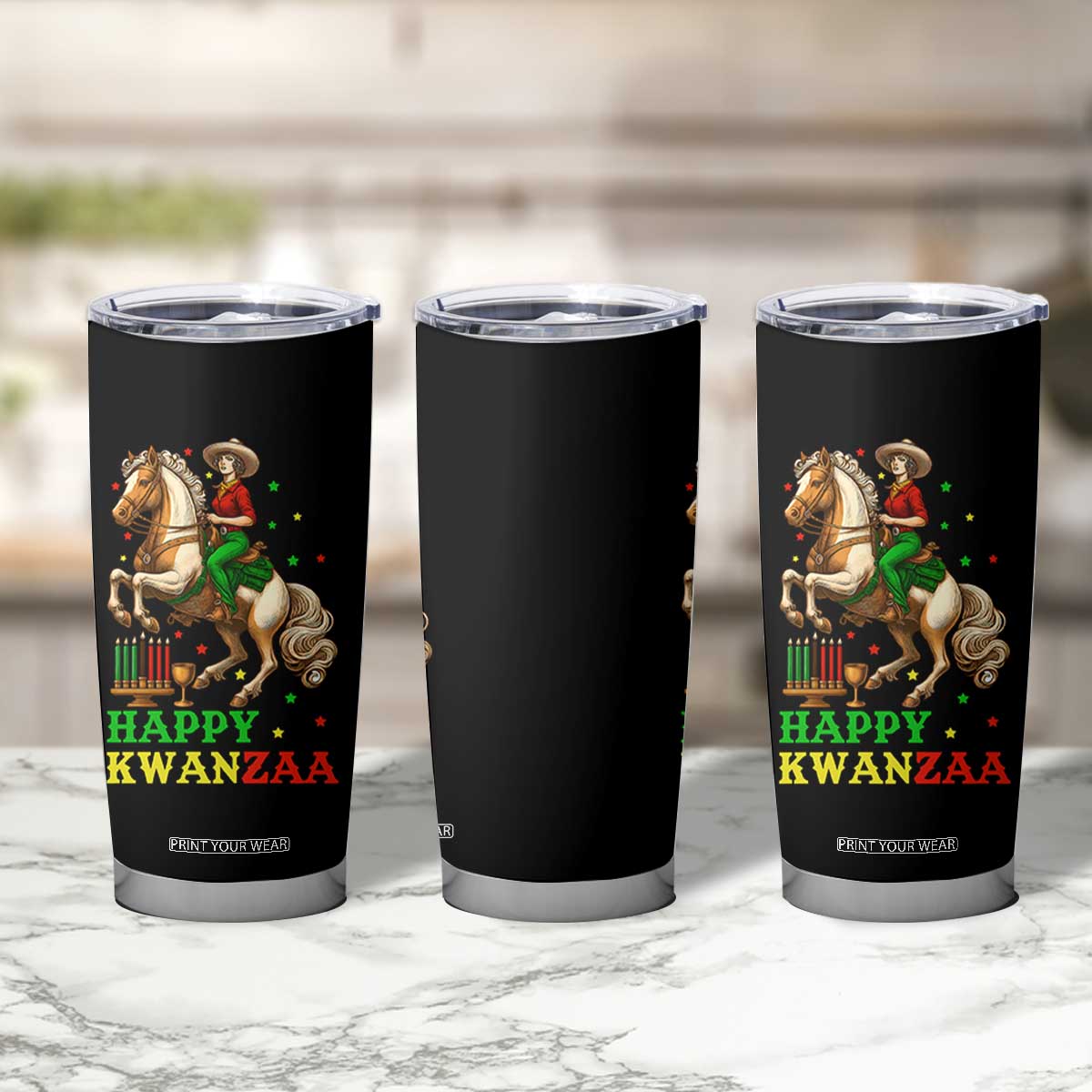 Happy Kwanzaa Cowgirl Tumbler Cup Funny African American Festival Gift - Print Your Wear