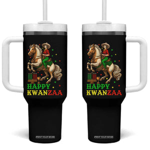 Happy Kwanzaa Cowgirl Tumbler With Handle Funny African American Festival Gift TS12 One Size: 40 oz Black Print Your Wear